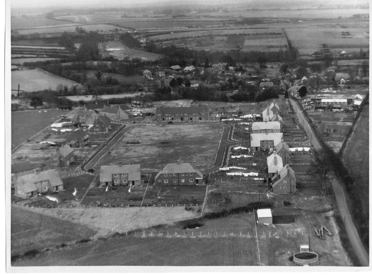 Bulbery ariel view from south c1955