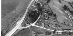 Poplar Farm Inn and Salisbury Road, arial view c1967