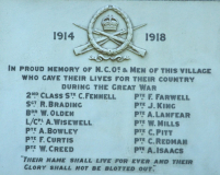 WWI plaque
