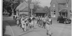 Village fete band procession c1952