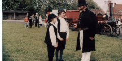 Boys and Fred Thompson at school's 150th 1981