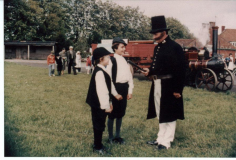 Boys and Fred Thompson at school's 150th 1981