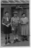 Ken Robinson, Tom Bussey and Shep from St John's Cross at village fete c1948