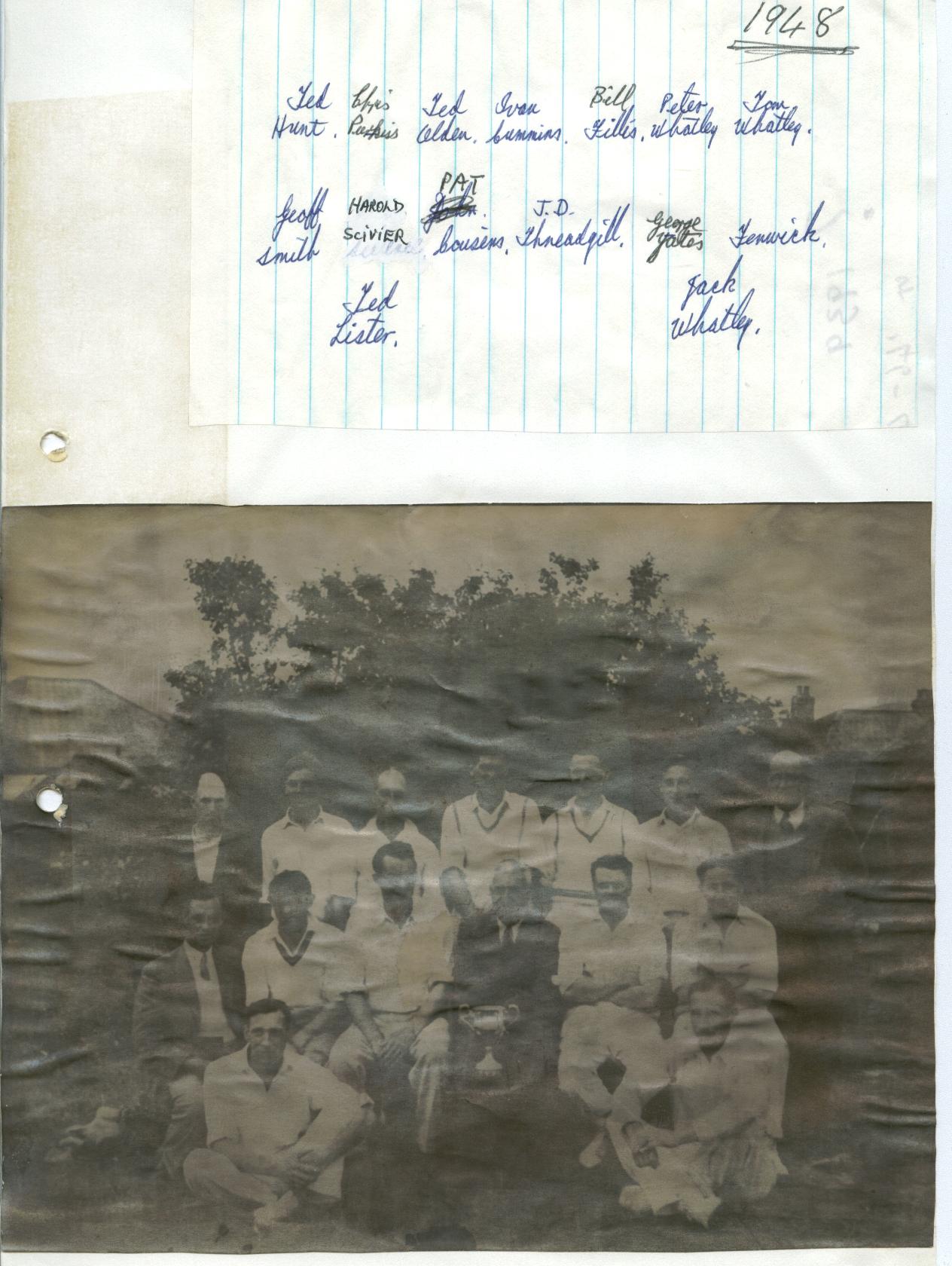 Village cricket team 1948
