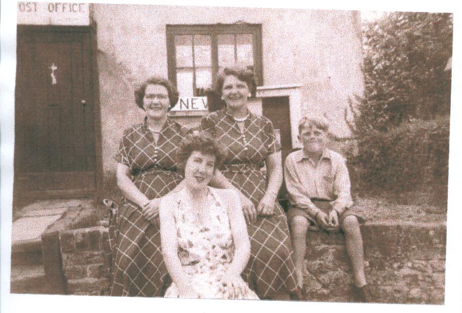Mrs Simpson and family outside the post office c1960