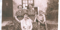 Mrs Simpson and family outside the post office c1960