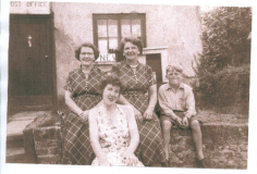 Mrs Simpson and family outside the post office c1960