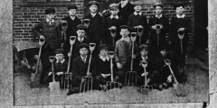 Abbotts Ann School Mr Dance with gardening class 1893-95