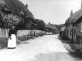 Abbotts Ann street looking north with nurse Mrs Rodbard