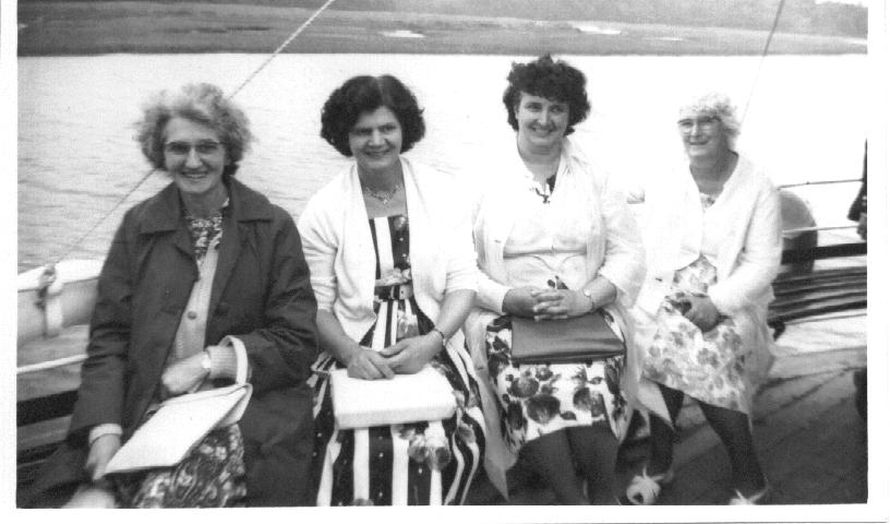 School staff on a trip c1960