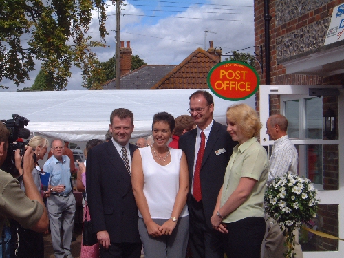 Jackie Stanton with Post Office management representitives