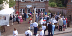 First villagers starting to arrive at around 12:30pm