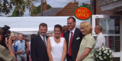 Jackie Stanton with Post Office management representitives